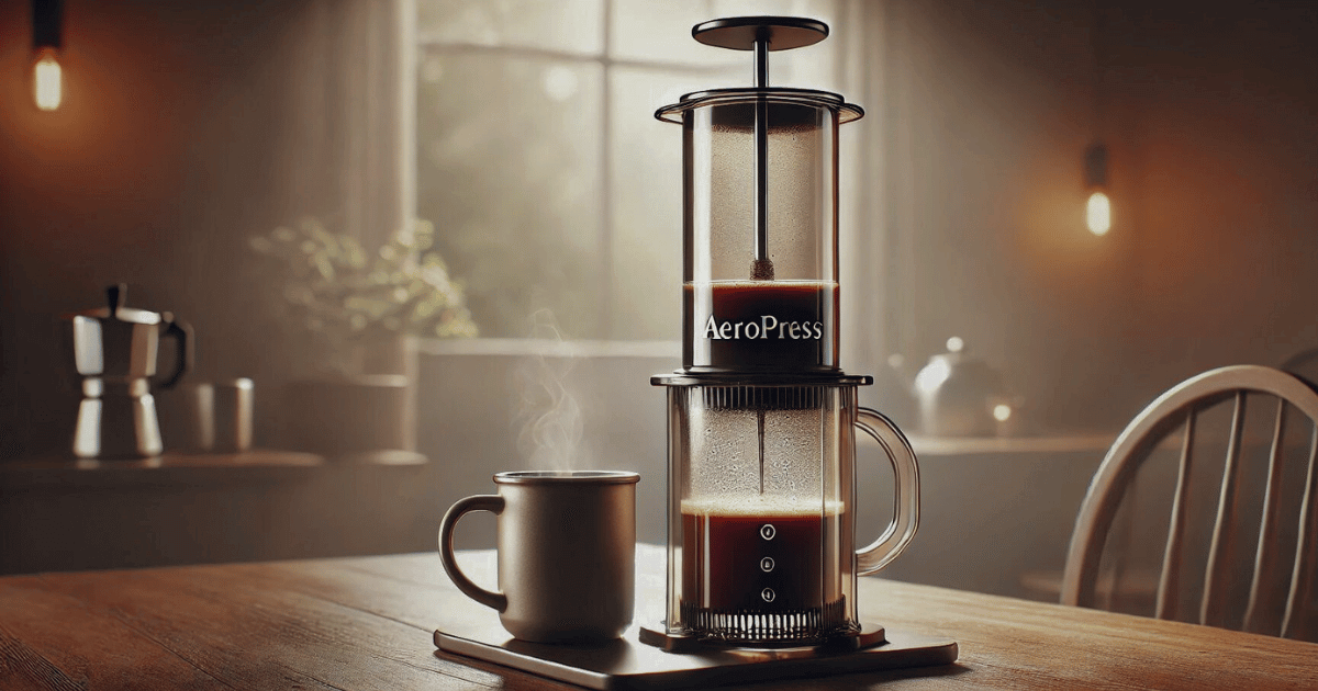 Illustration of Whole Bean Coffee For Aeropress Herbal Notes