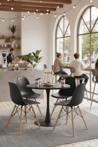 Black table with chairs for Coffee Shop Black table with chairs for Coffee Shop