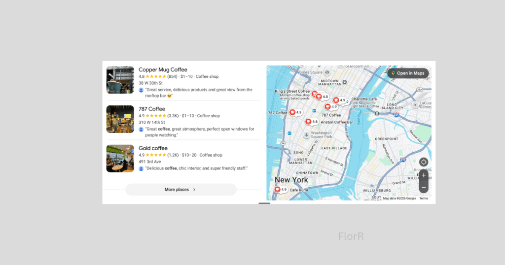  rank on Google Maps for your coffee shop
