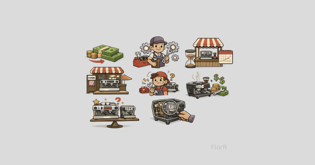 Máquina de espresso usada vs nueva Máquina de espresso usada vs nueva