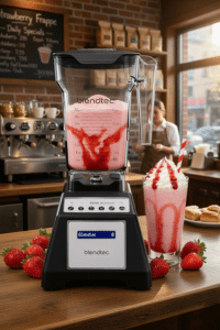 Blendtec Total Classic Original blender used in a coffee shop for frappes and smoothies