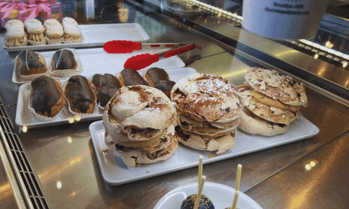 Charlotte Patisserie Chelsea – Best Bakery & Coffee NYC 4 gourmet desserts and pastries display at Charlotte Patisserie Chelsea near Chelsea Market and the High Line NYC