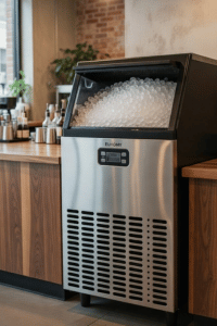 EUHOMY stainless steel commercial ice maker machine under counter in coffee shop