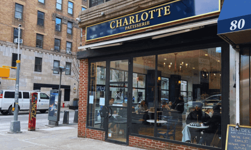 Charlotte Patisserie Chelsea – Best Bakery & Coffee NYC 1 front exterior and street view of Charlotte Patisserie Chelsea near 14th Street New York City