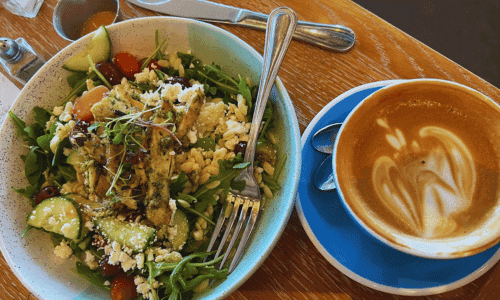 Bluestone Lane Chelsea Piers – Best Coffee NYC Waterfront 6 Lunch at Bluestone Lane Chelsea Piers – Salad and Cappuccino 1 1 1 1 1 1 1 1 1 1