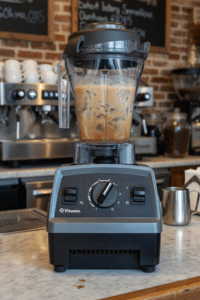 Vitamix Explorian E310 professional blender used in a coffee shop for smoothies and blended drinks