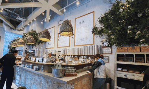 Maman West Village NYC interior coffee bar near High Line Manhattan